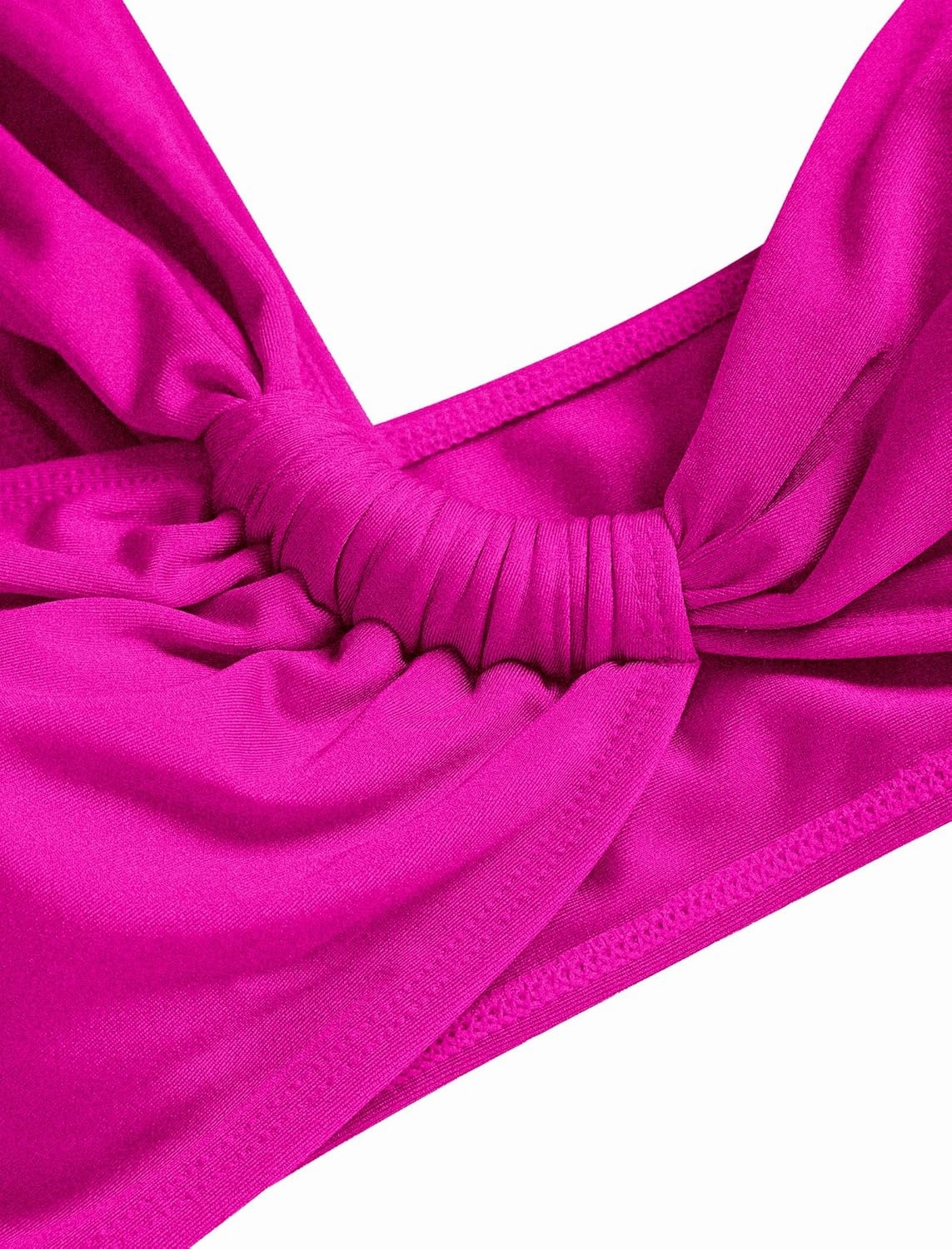 ZAFUL Women's One Shoulder Bikini Top Twisted Ruched Padded Bandeau Bikini Top Swimsuit Bathing Suits Top