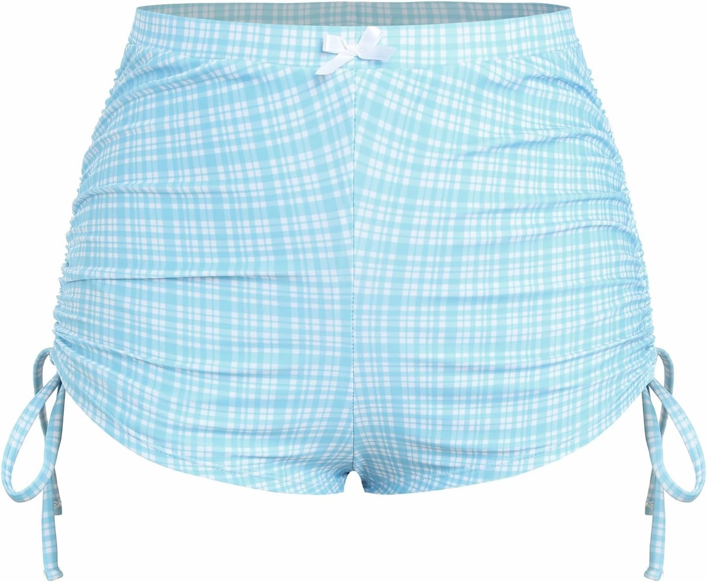 ZAFUL Women's Swim Shorts High Waisted Bow Gingham Floral Print Boyshorts Bathing Suit Swimsuit Bottoms Board Shorts