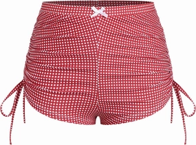 ZAFUL Women's Swim Shorts High Waisted Bow Gingham Floral Print Boyshorts Bathing Suit Swimsuit Bottoms Board Shorts