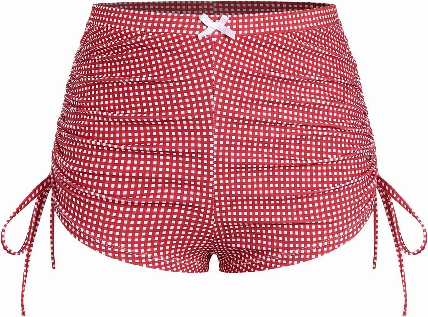 ZAFUL Women's Swim Shorts High Waisted Bow Gingham Floral Print Boyshorts Bathing Suit Swimsuit Bottoms Board Shorts