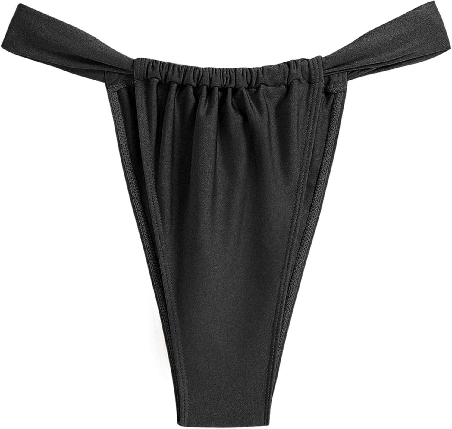 ZAFUL Women's Thong Bikini Bottom Low Waisted High Cut Cheeky Bathing Suit Bottoms with Adjustable Coverage
