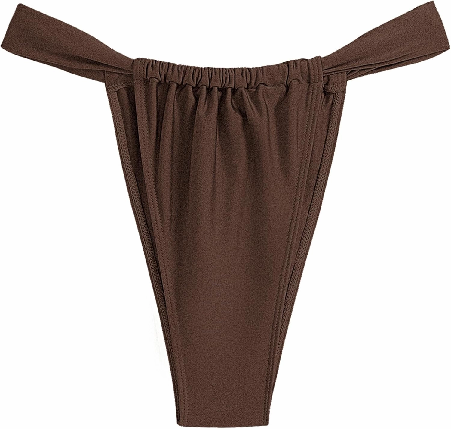 ZAFUL Women's Thong Bikini Bottom Low Waisted High Cut Cheeky Bathing Suit Bottoms with Adjustable Coverage