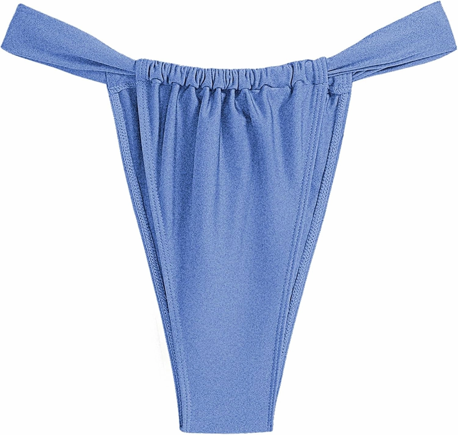 ZAFUL Women's Thong Bikini Bottom Low Waisted High Cut Cheeky Bathing Suit Bottoms with Adjustable Coverage