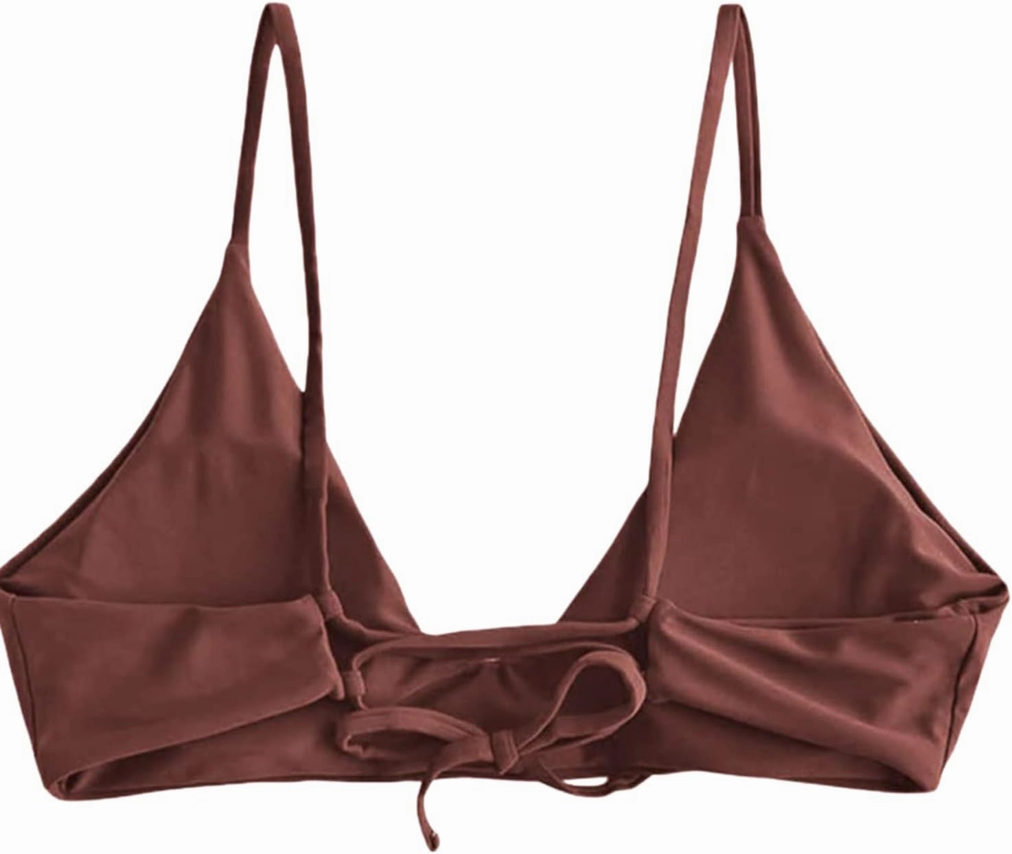 ZAFUL Women's Tie Back Bikini Top Solid Push Up Padded Bralette Swimsuit Bathing Suits Top
