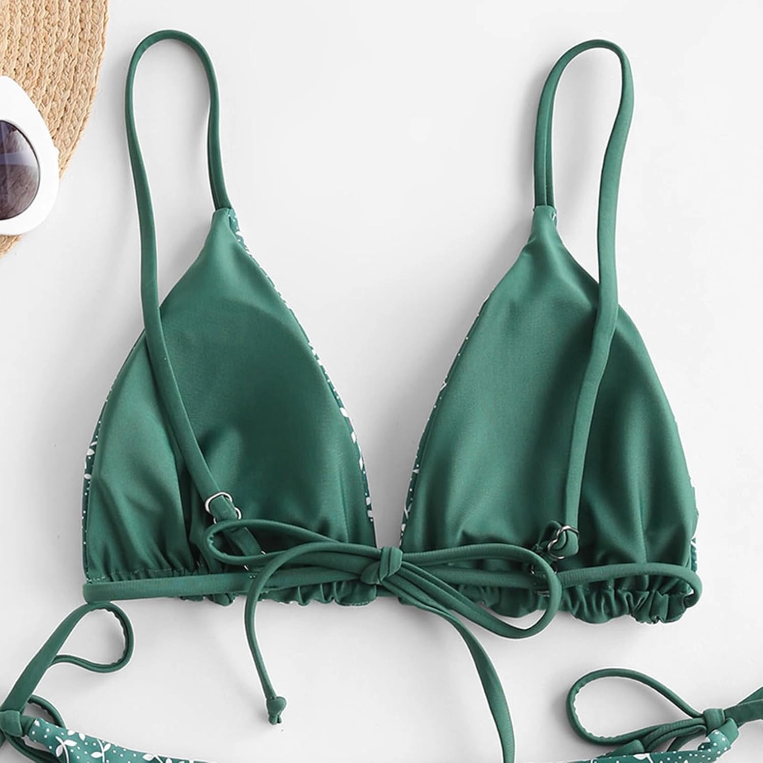 ZAFUL Women's Triangle Bikini Top String Push Up Padded Sexy Swimsuit Bathing Suits Top