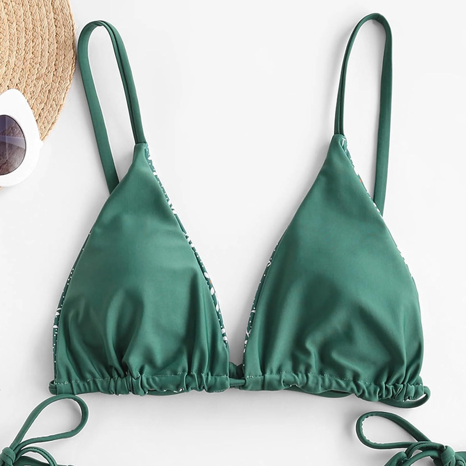 ZAFUL Women's Triangle Bikini Top String Push Up Padded Sexy Swimsuit Bathing Suits Top