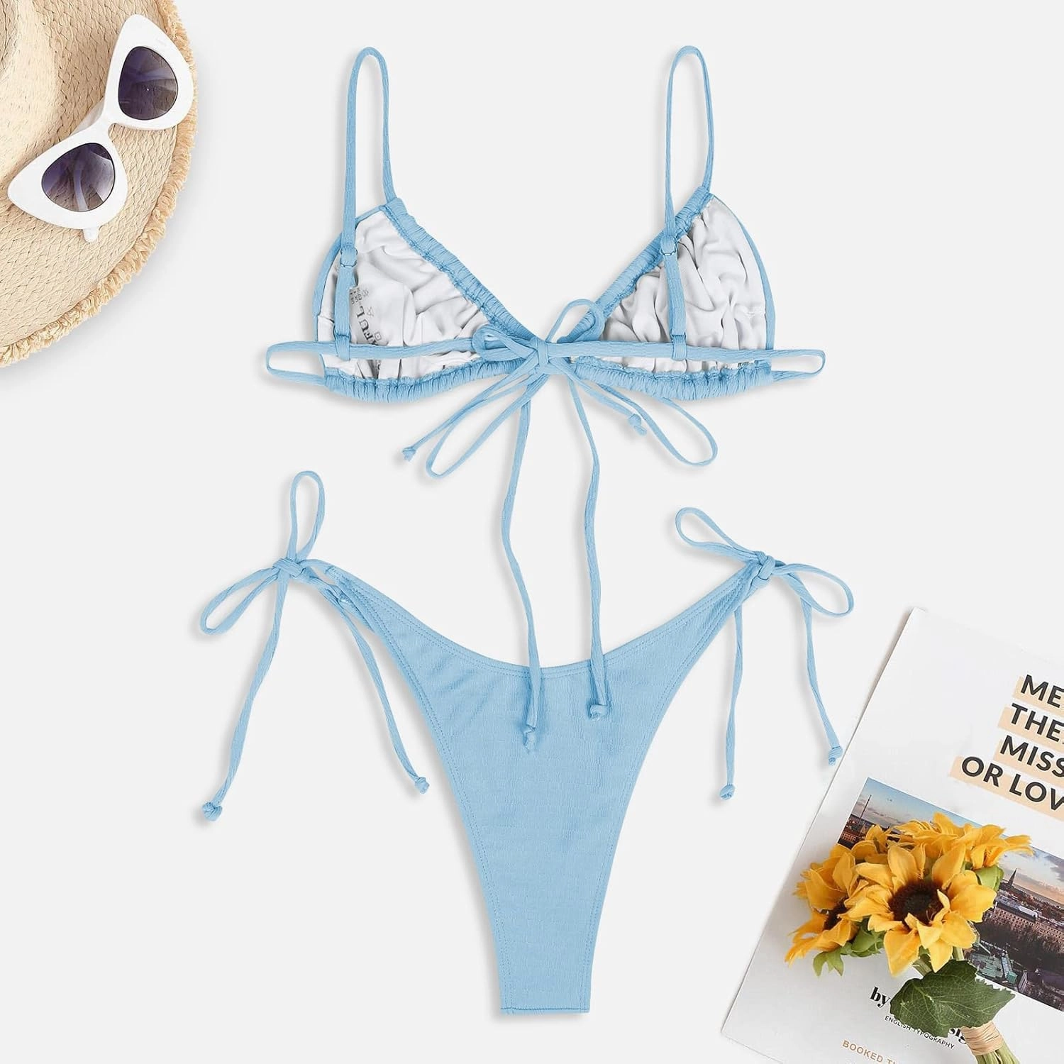ZAFUL Womens High Cut Thong Bikini Set Swimsuits Cami String Sexy Bathing Suit