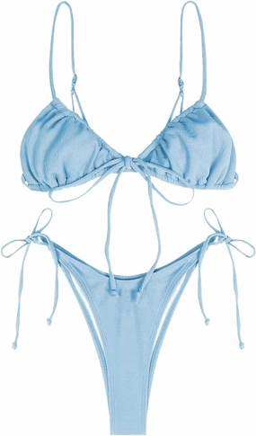 ZAFUL Womens High Cut Thong Bikini Set Swimsuits Cami String Sexy Bathing Suit