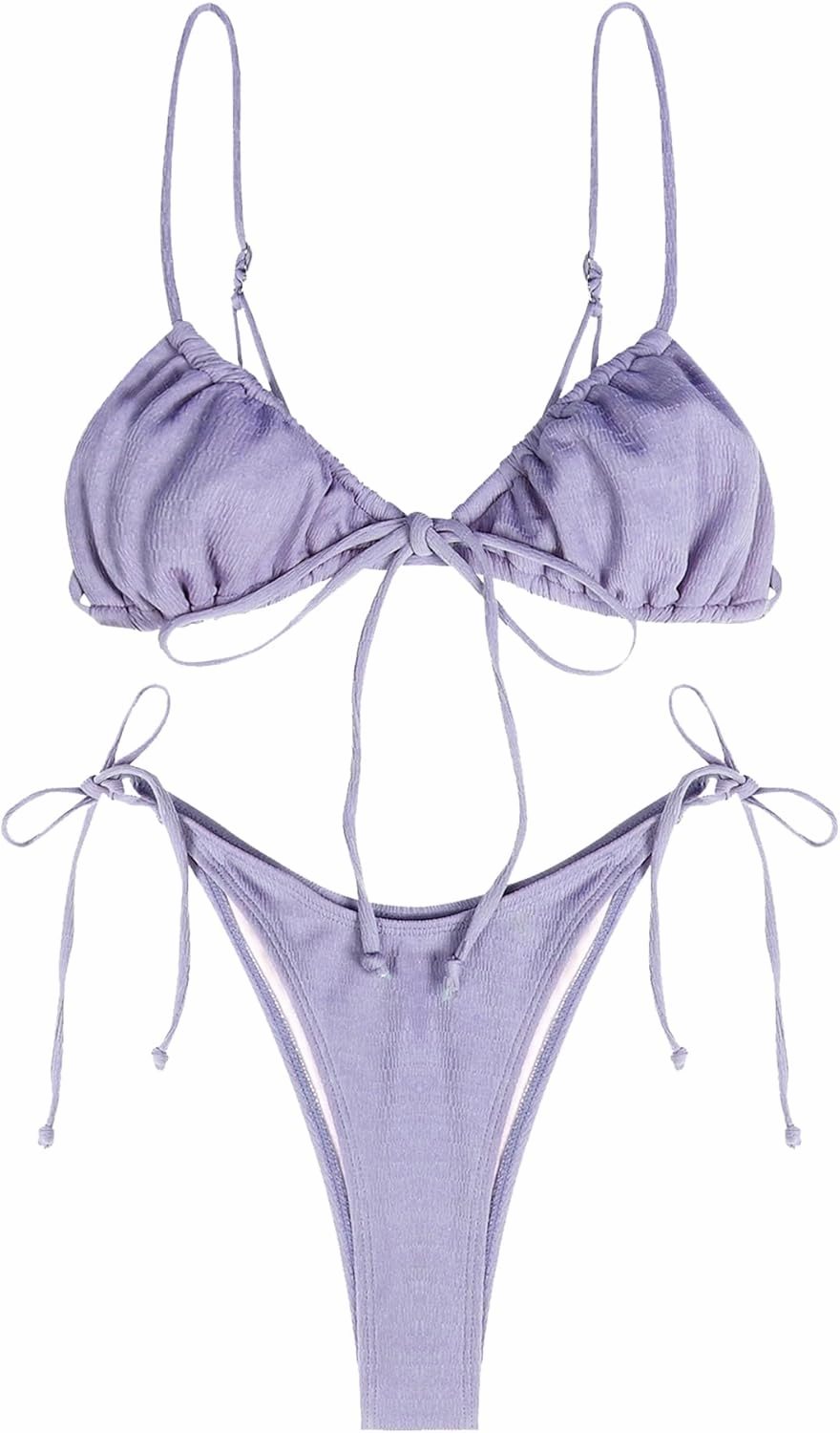 ZAFUL Womens High Cut Thong Bikini Set Swimsuits Cami String Sexy Bathing Suit