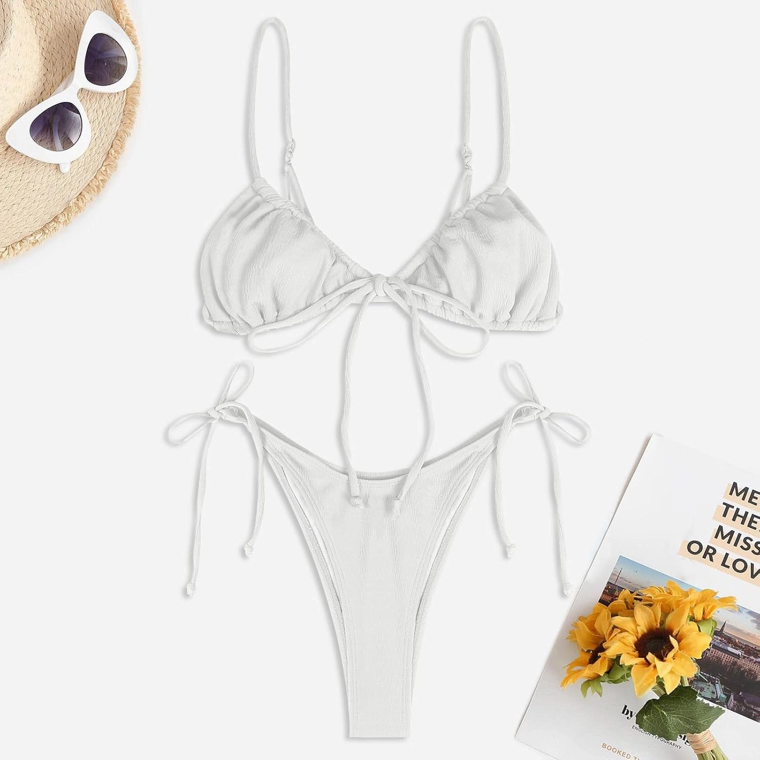 ZAFUL Womens High Cut Thong Bikini Set Swimsuits Cami String Sexy Bathing Suit