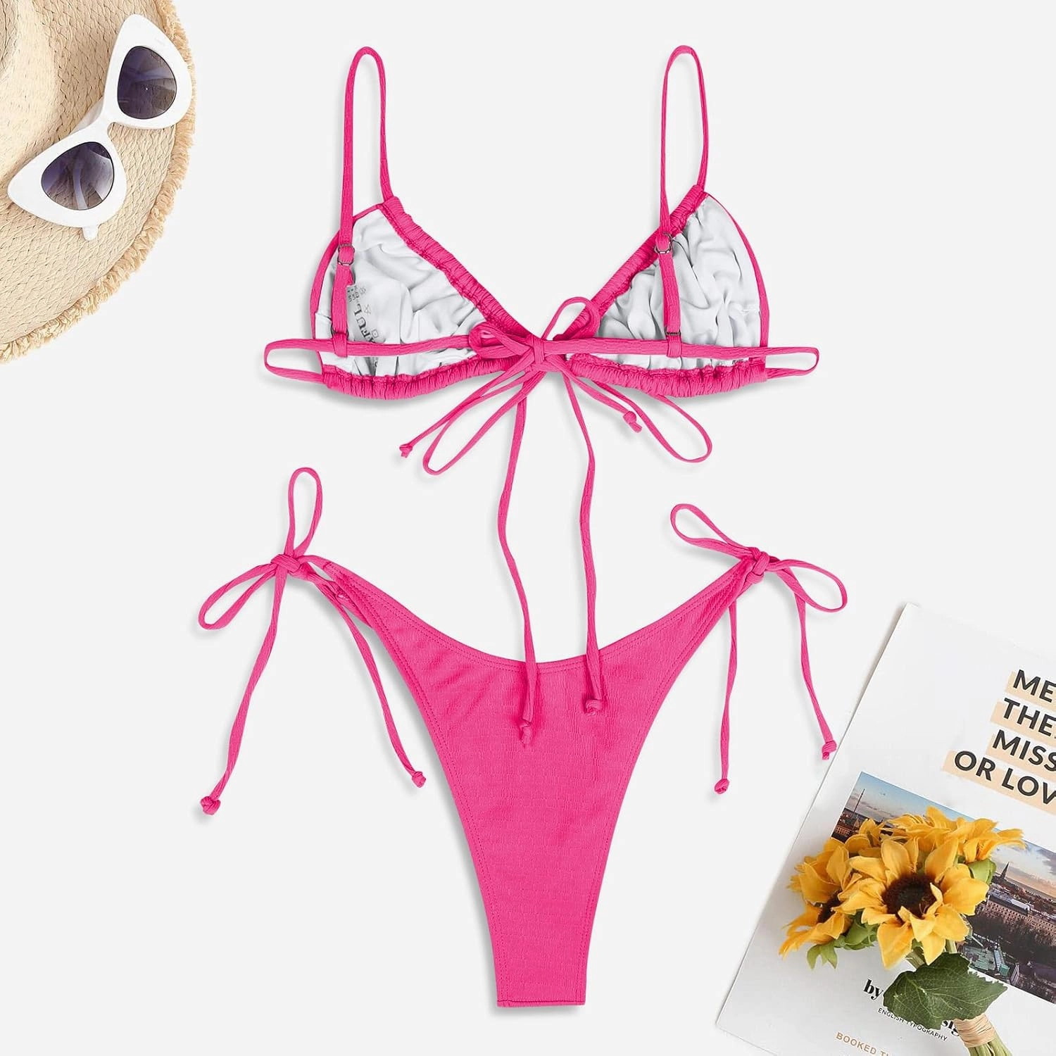 ZAFUL Womens High Cut Thong Bikini Set Swimsuits Cami String Sexy Bathing Suit