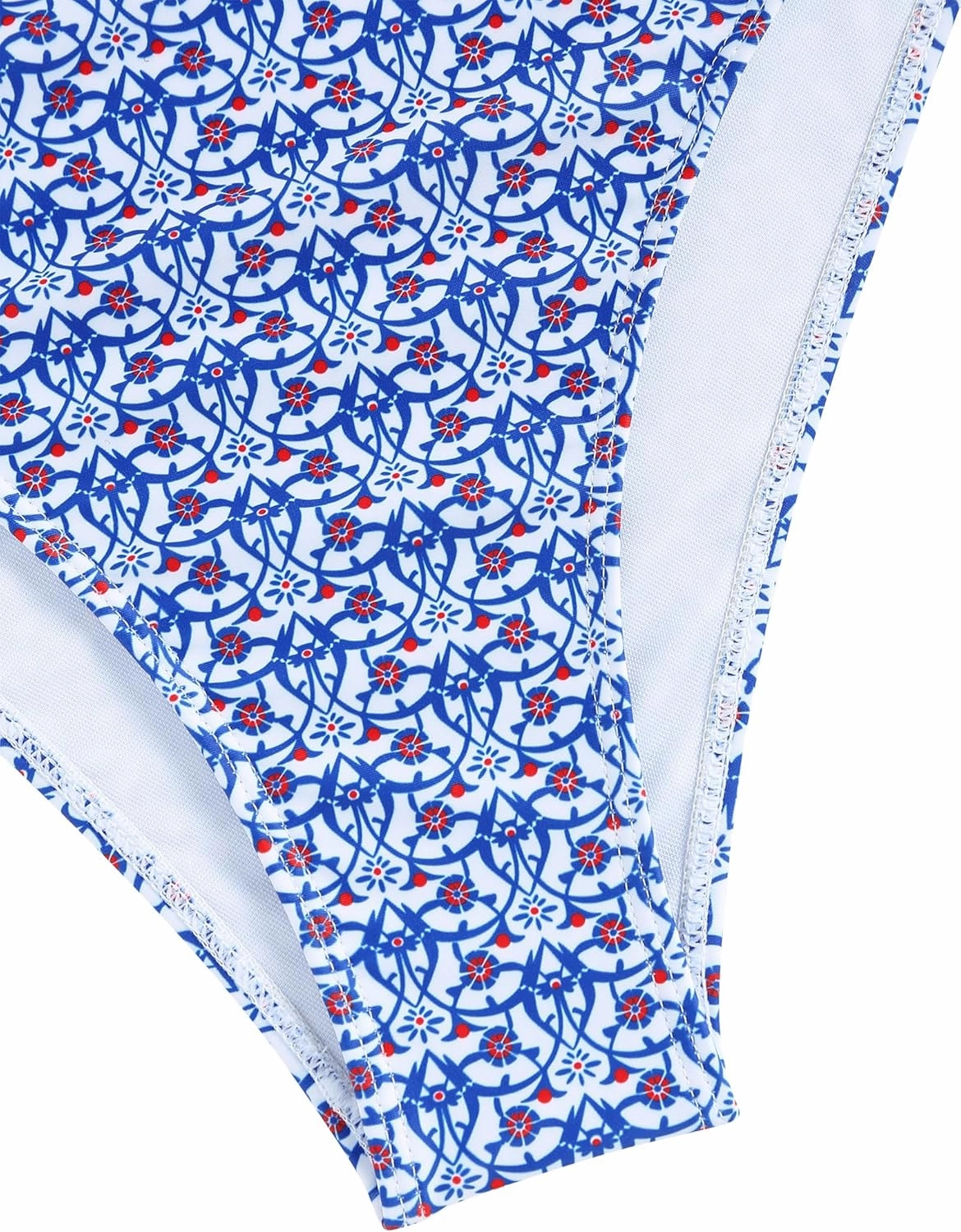 ZAFUL Womens High Waisted Bikini Sets Halter Floral Shell Stitch 2 Piece Swimsuits V Neck Tummy Control Bathing Suits