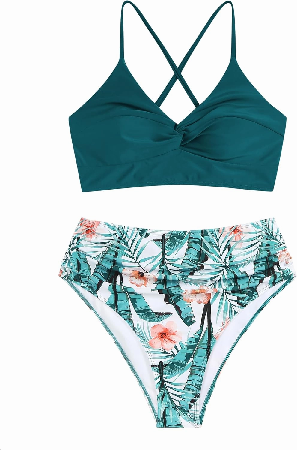 ZAFUL Womens Plus Size Bikini Twist High Waisted Bikini Sets Push Up Bikini Swimsuits Tummy Control 2 Piece Bathing Suit