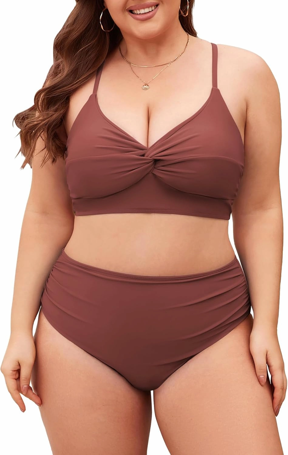 ZAFUL Womens Plus Size Bikini Twist High Waisted Bikini Sets Push Up Bikini Swimsuits Tummy Control 2 Piece Bathing Suit