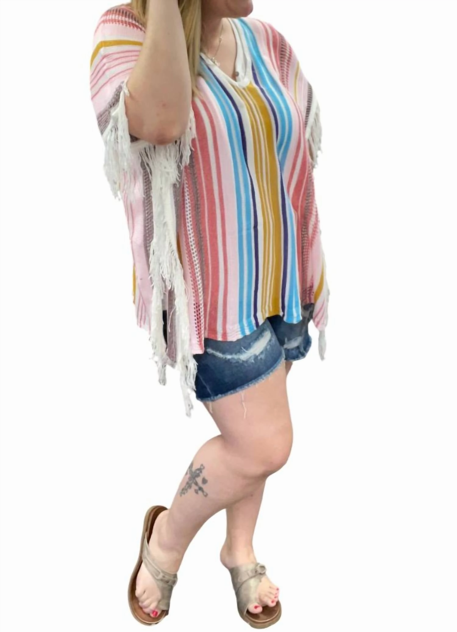 Zara Knit Tassel Cover-Up In Multi