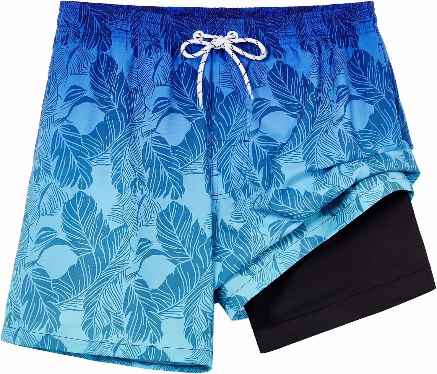 zeetoo Mens Swim Trunks with Compression Liner 5.5" Inseam Swim Shorts Quick Dry Shorts