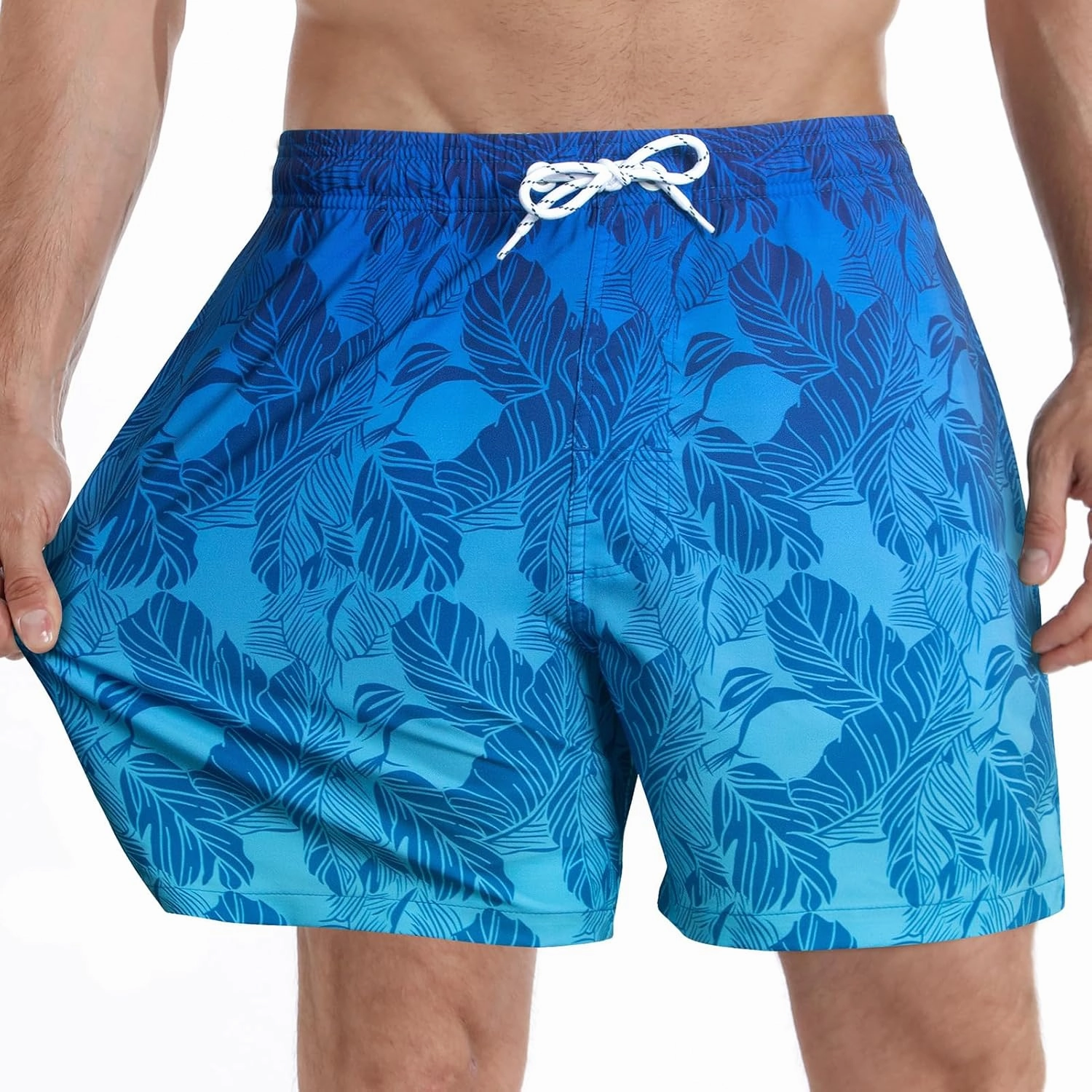 zeetoo Mens Swim Trunks with Compression Liner 5.5" Inseam Swim Shorts Quick Dry Shorts