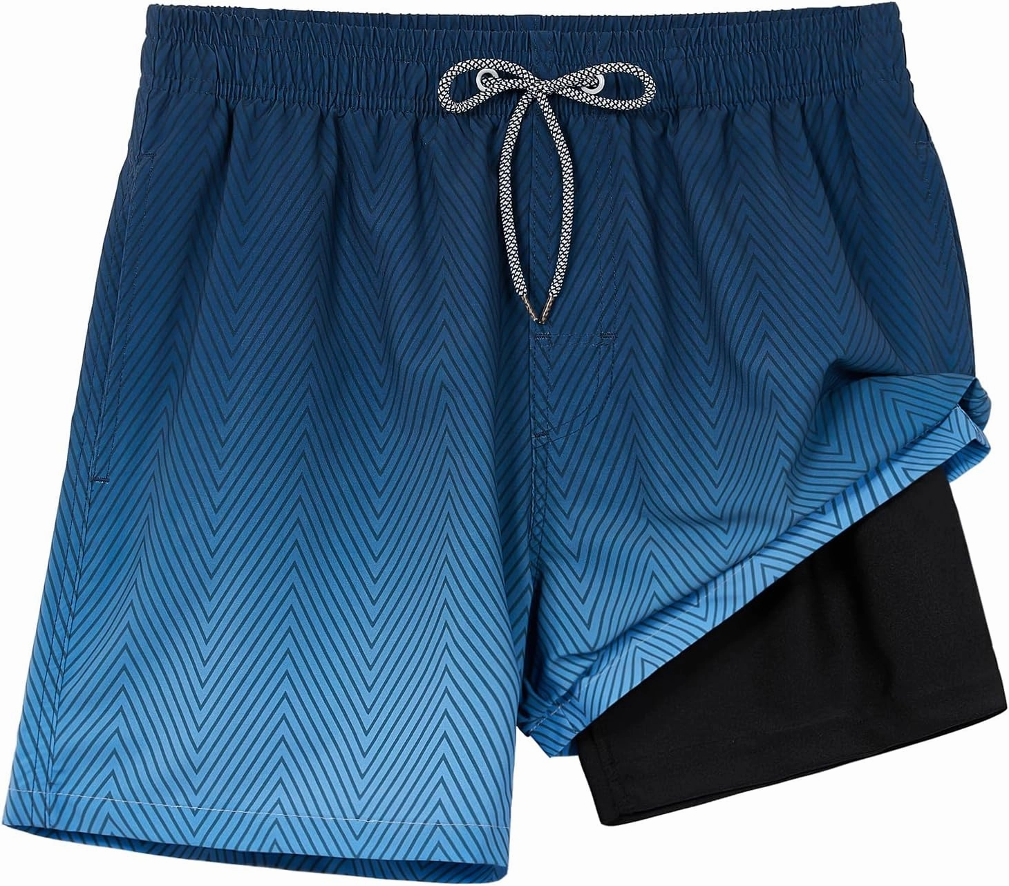 zeetoo Mens Swim Trunks with Compression Liner 5.5" Inseam Swim Shorts Quick Dry Shorts