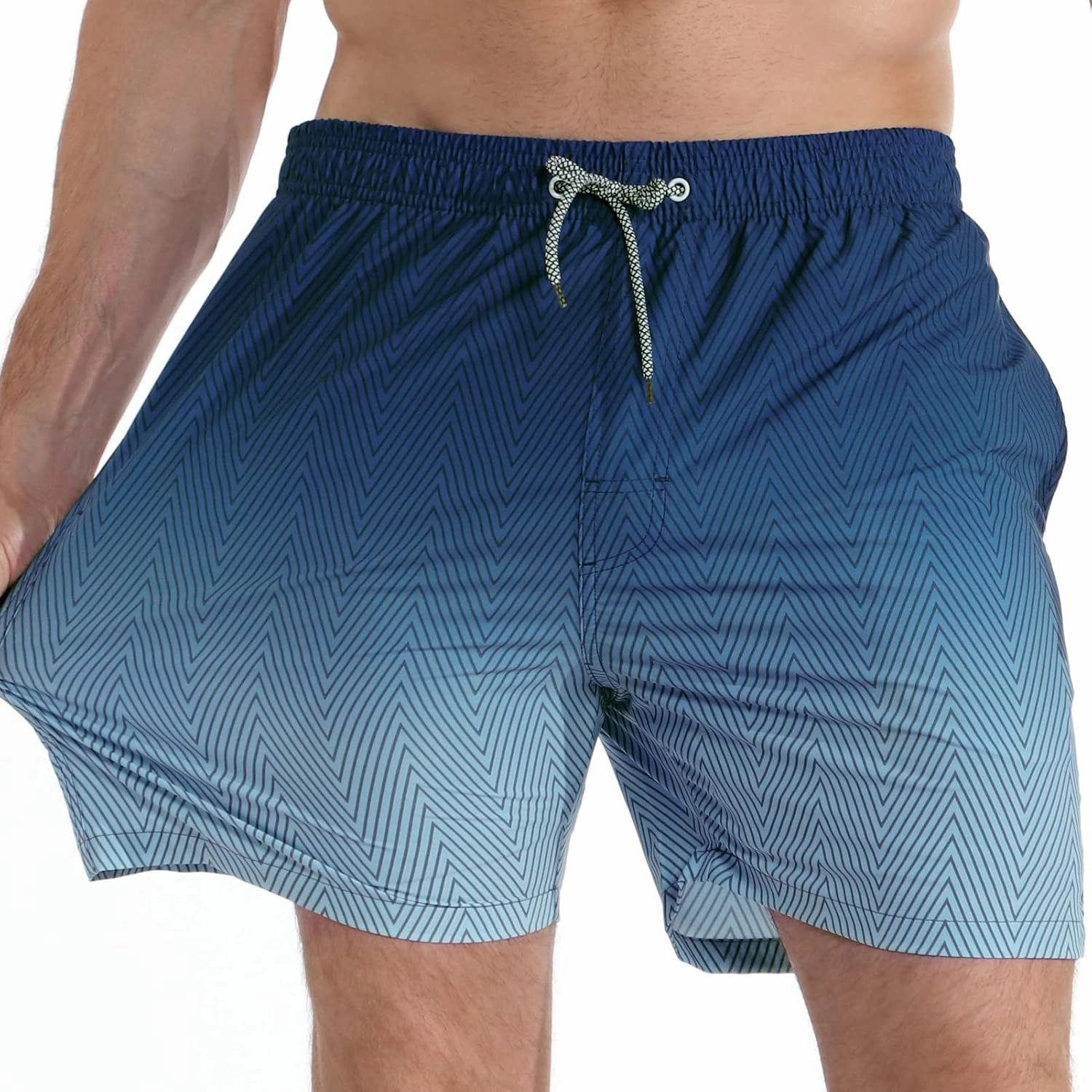 zeetoo Mens Swim Trunks with Compression Liner 5.5" Inseam Swim Shorts Quick Dry Shorts