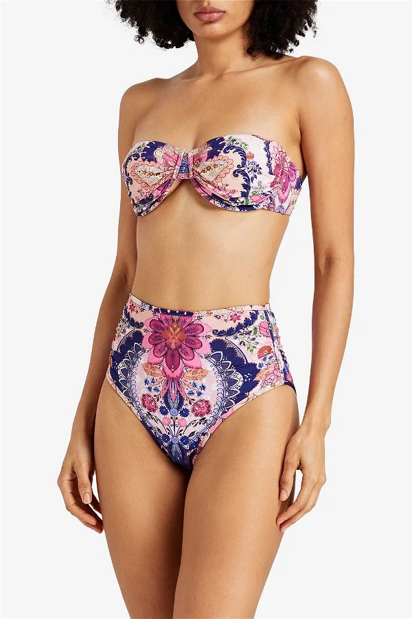 ZIMMERMANN Laurel Floral-Print Bikini Bottoms
