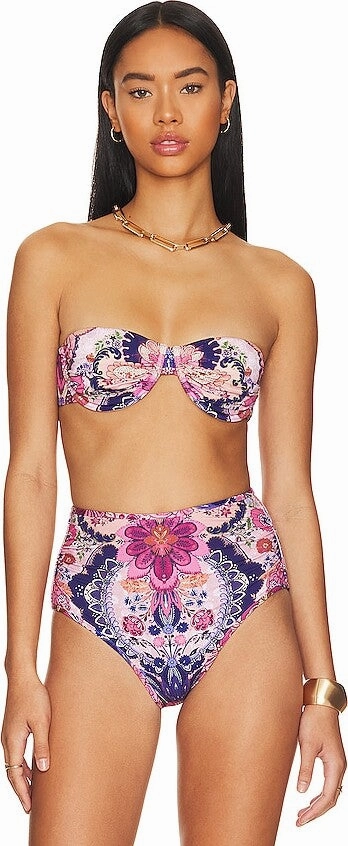 ZIMMERMANN Laurel Floral-Print Bikini Bottoms