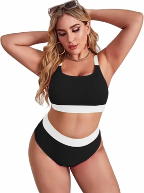 ZINPRETTY High Waisted Bikini Sets Plus Size Tummy Control Swimsuits for Women 2025 Two Piece Full Coverage Bathing Suits