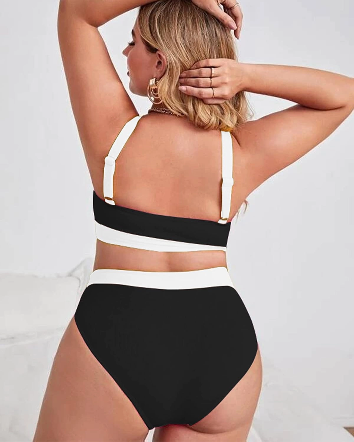 ZINPRETTY High Waisted Bikini Sets Plus Size Tummy Control Swimsuits for Women 2025 Two Piece Full Coverage Bathing Suits