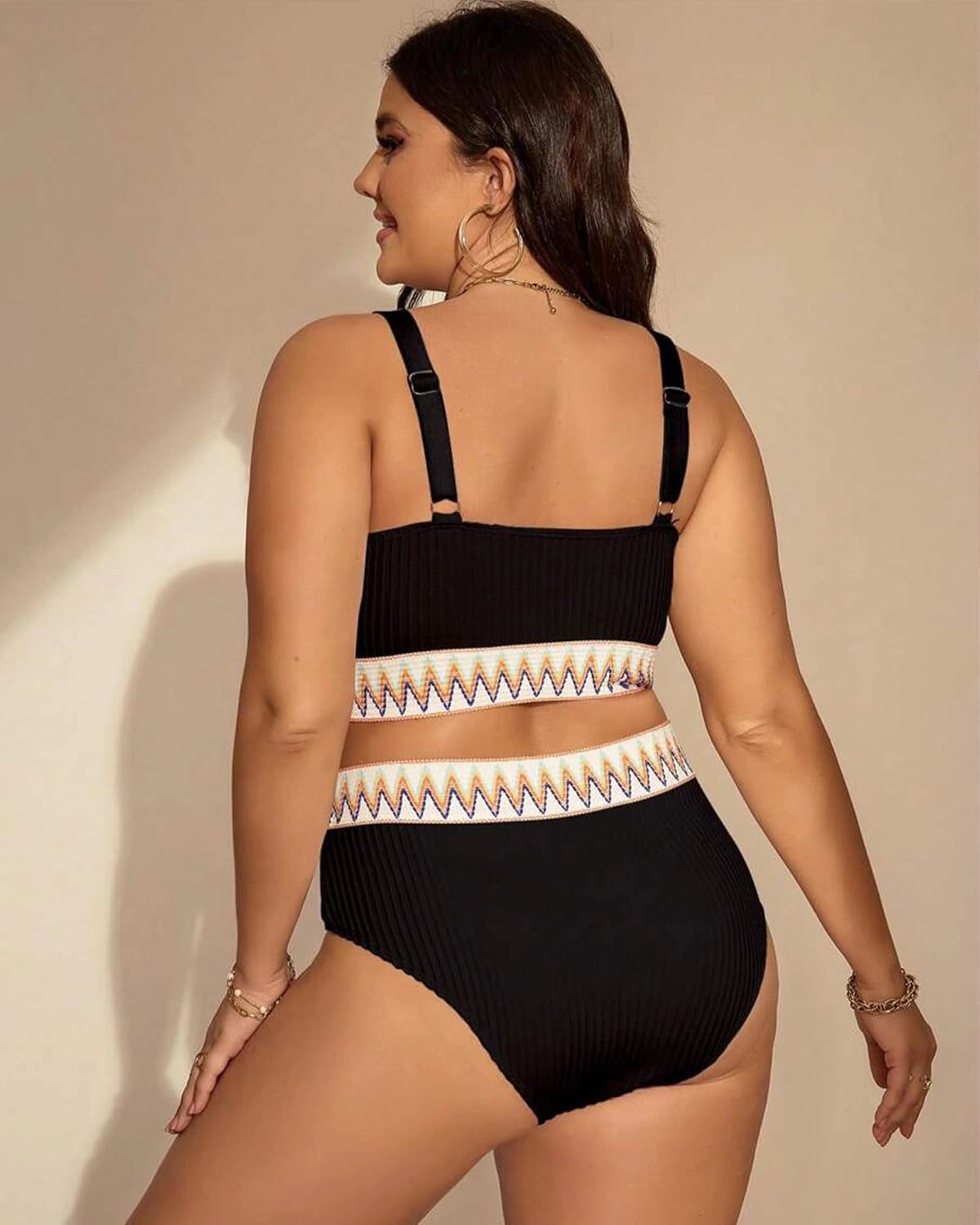 ZINPRETTY High Waisted Bikini Sets Plus Size Tummy Control Swimsuits for Women 2025 Two Piece Full Coverage Bathing Suits