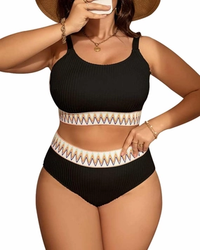 ZINPRETTY High Waisted Bikini Sets Plus Size Tummy Control Swimsuits for Women 2025 Two Piece Full Coverage Bathing Suits