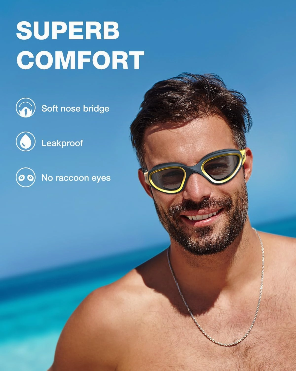 ZIONOR Swim Goggles, G1 MAX Polarized Anti-Fog Swimming Goggles for Men Women