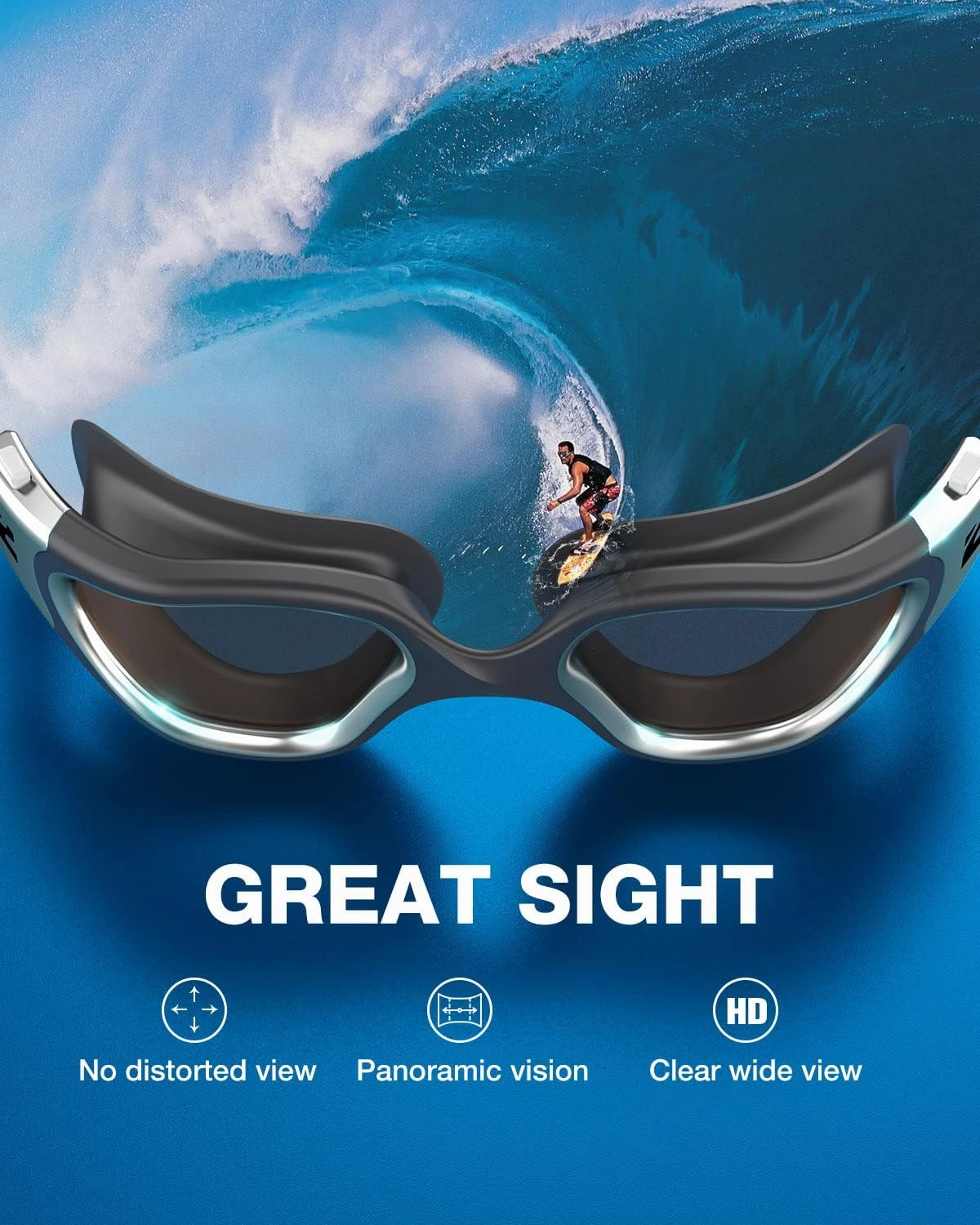ZIONOR Swim Goggles, G1 Ultra Photochromic Polarized Swimming Goggles Men Women