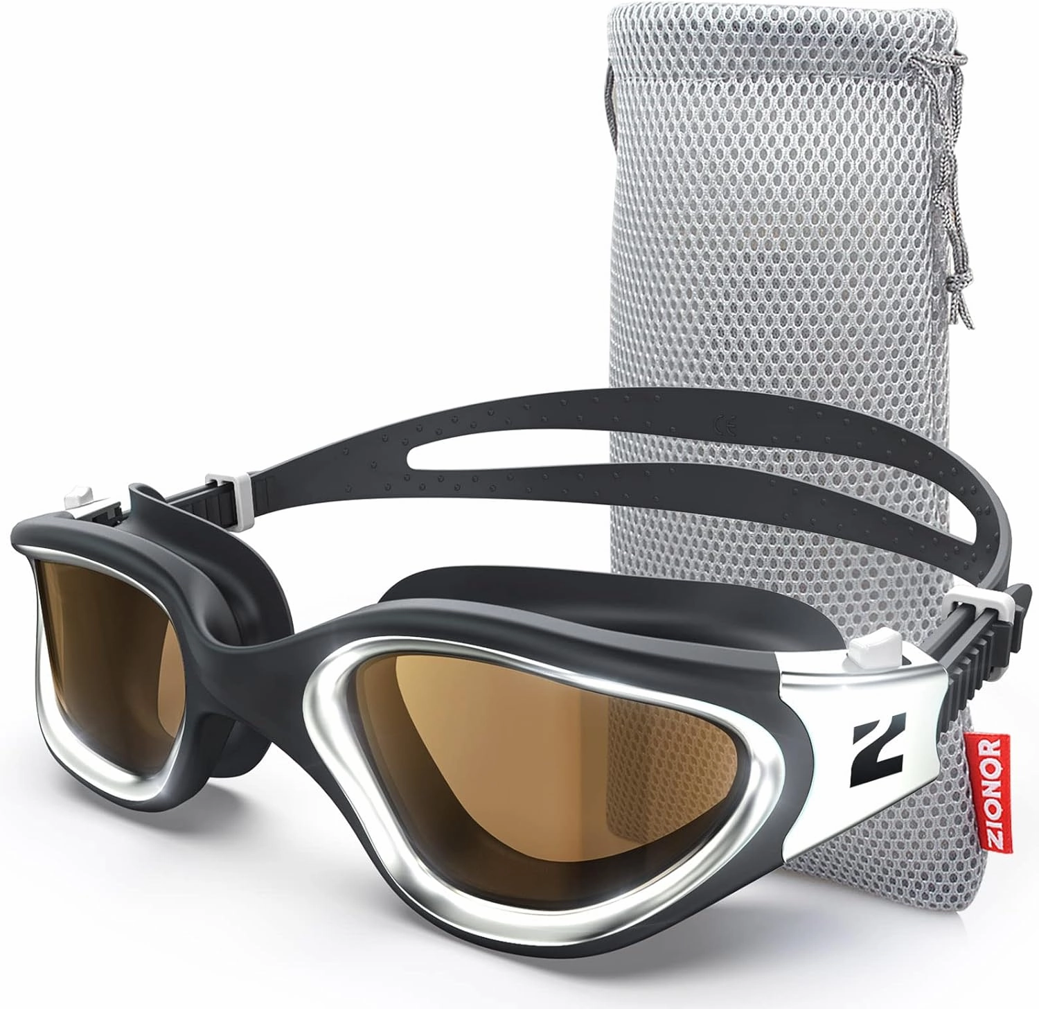 ZIONOR Swim Goggles, G1 Ultra Photochromic Polarized Swimming Goggles Men Women