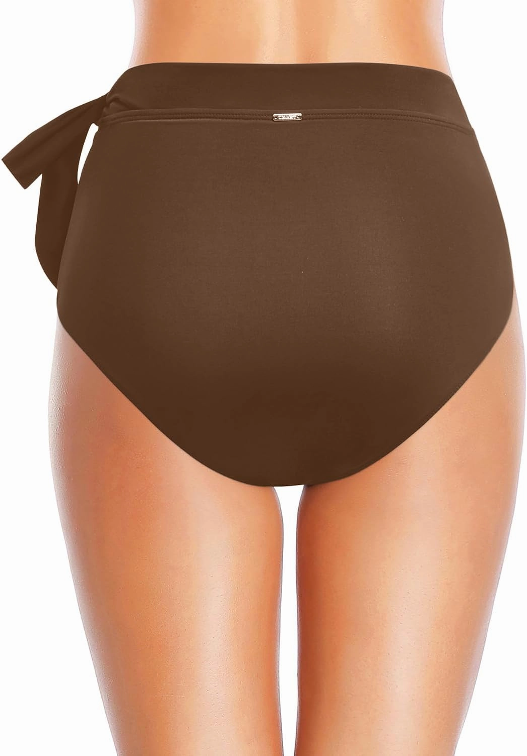 Zmart High Waisted Bikini Bottoms - Women's Full Coverage Bathing Suit Tummy Control Swimsuit with Tie Side Knot Bottom