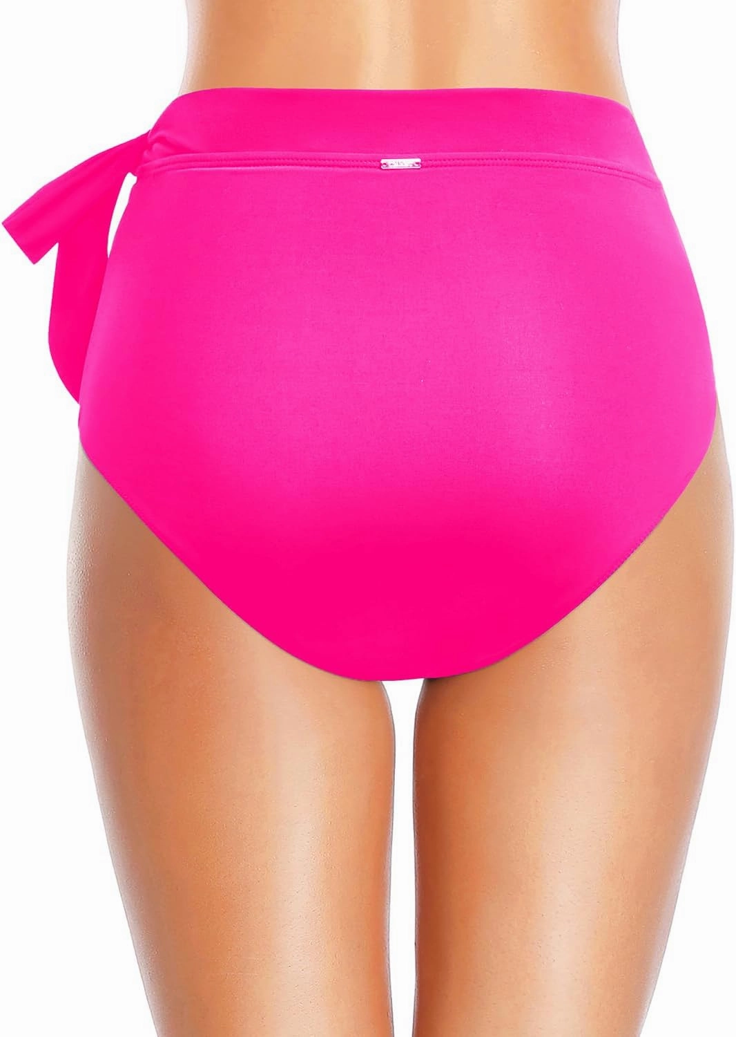 Zmart High Waisted Bikini Bottoms - Women's Full Coverage Bathing Suit Tummy Control Swimsuit with Tie Side Knot Bottom