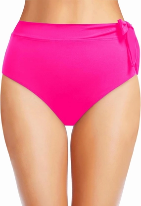 Zmart High Waisted Bikini Bottoms - Women's Full Coverage Bathing Suit Tummy Control Swimsuit with Tie Side Knot Bottom