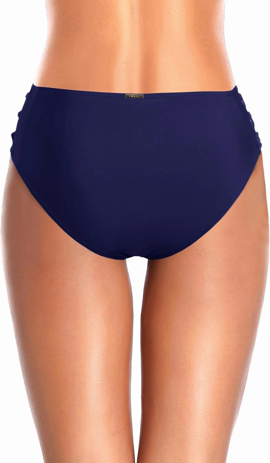 Zmart Strappy Bikini Bottoms - Women's Full Coverage Bathing Suit Mid Waist Swimsuit Bottom