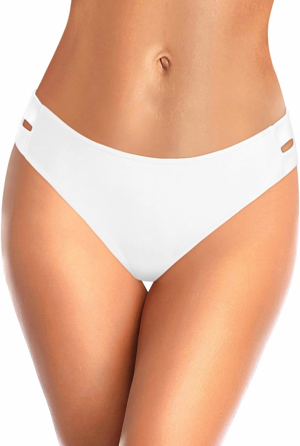 Zmart Strappy Low Rise Bikini Bottoms - Women Full Coverage Swim Bathing Suit Bottom Swimsuits Bottom