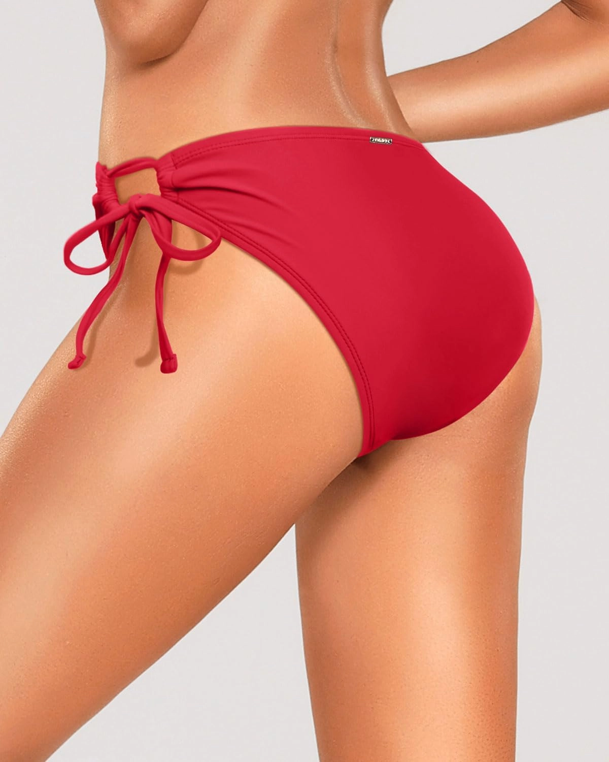 Zmart String Tie Side Bikini Bottoms - Women Full Coverage Swimsuit Bottom Mid Rise Mid Waist Swim Bathing Suit Bottom