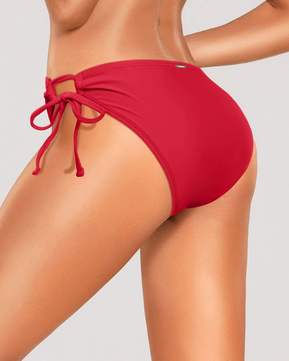 Zmart String Tie Side Bikini Bottoms - Women Full Coverage Swimsuit Bottom Mid Rise Mid Waist Swim Bathing Suit Bottom