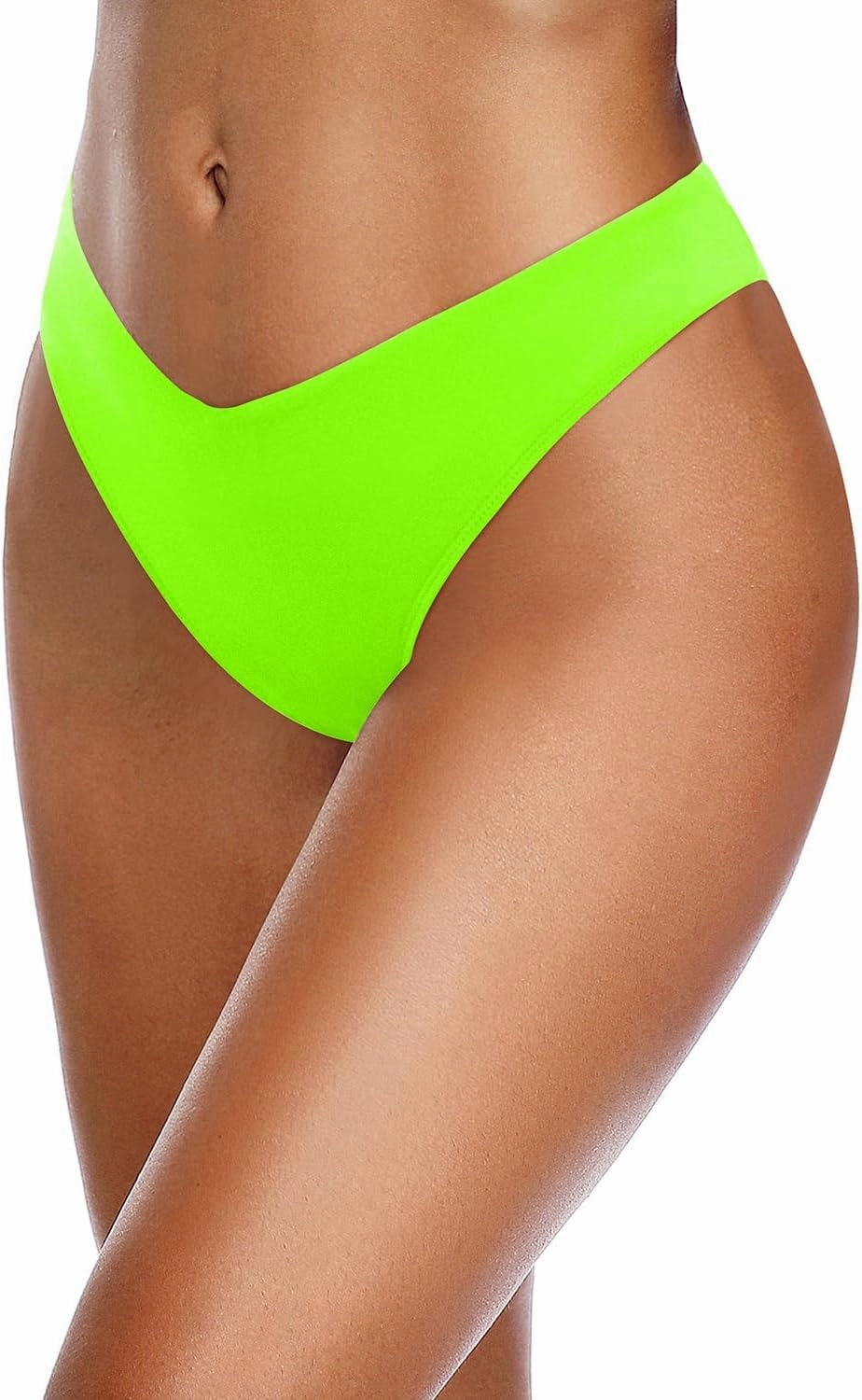 Zmart Women Cheeky Bikini Bottoms V Cut Swim Bottom High Cut Swimsuit Low Waist Low Rise Bathing Suit