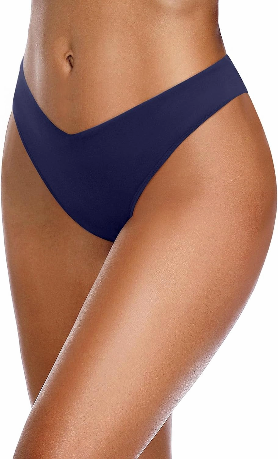 Zmart Women Cheeky Bikini Bottoms V Cut Swim Bottom High Cut Swimsuit Low Waist Low Rise Bathing Suit