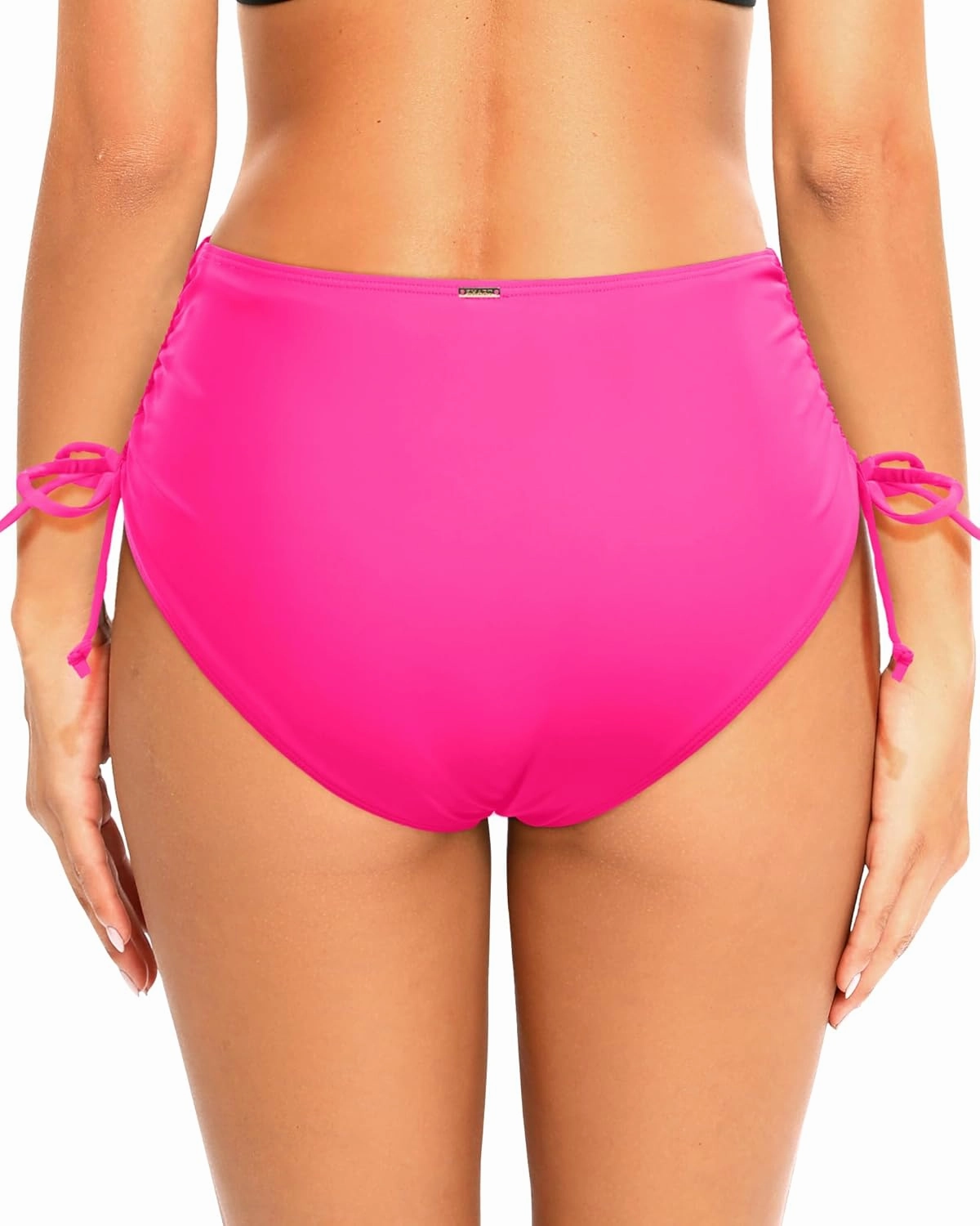 Zmart Women Full Coverage Bikini Bottom Adjustable Side Tie Swim Bottom with Side Ruched Mid Rise Bathing Swimsuit