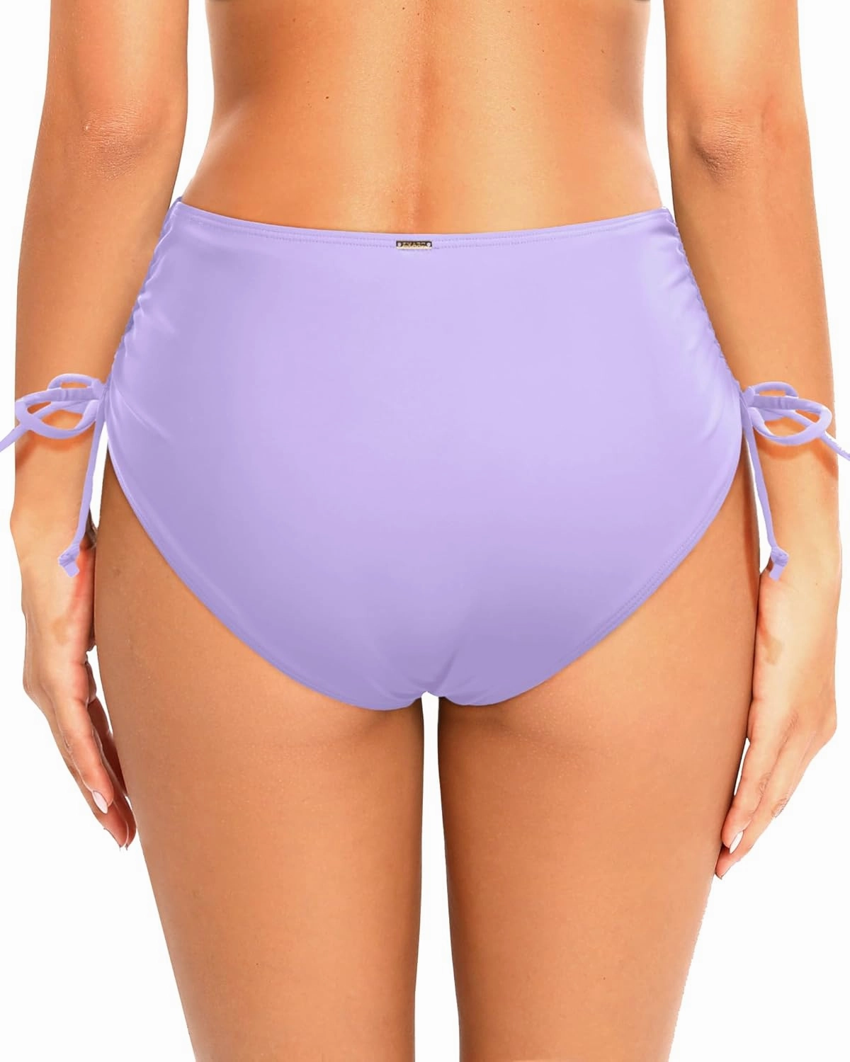 Zmart Women Full Coverage Bikini Bottom Adjustable Side Tie Swim Bottom with Side Ruched Mid Rise Bathing Swimsuit