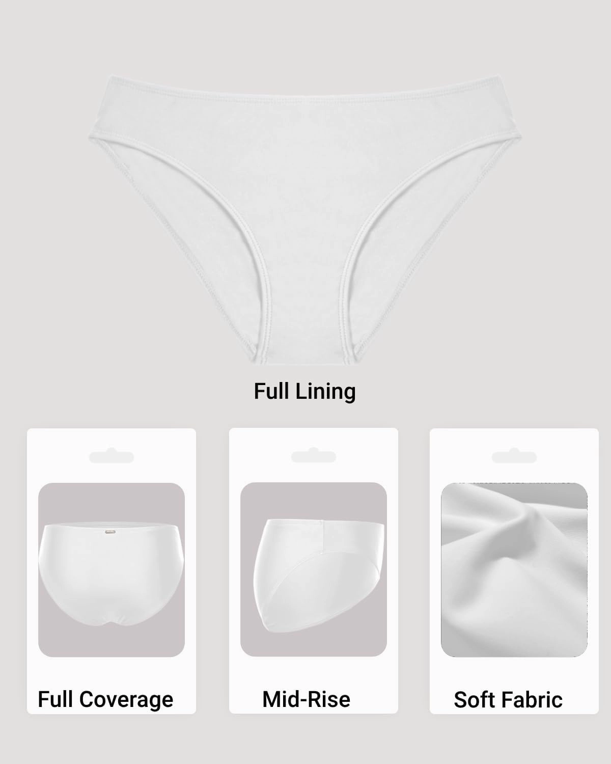Zmart Women Full Coverage Bikini Bottoms - Mid Rise Bathing Suit Swim Bottom Swimsuit Swimwear