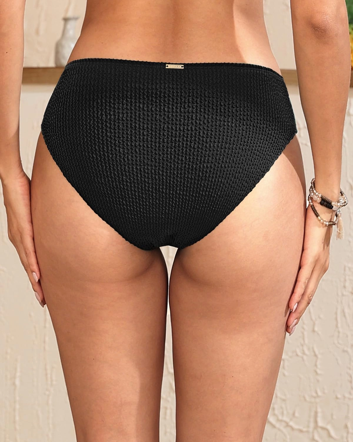 Zmart Women Full Coverage Bikini Bottoms - Mid Rise Bathing Suit Swim Bottom Swimsuit Swimwear