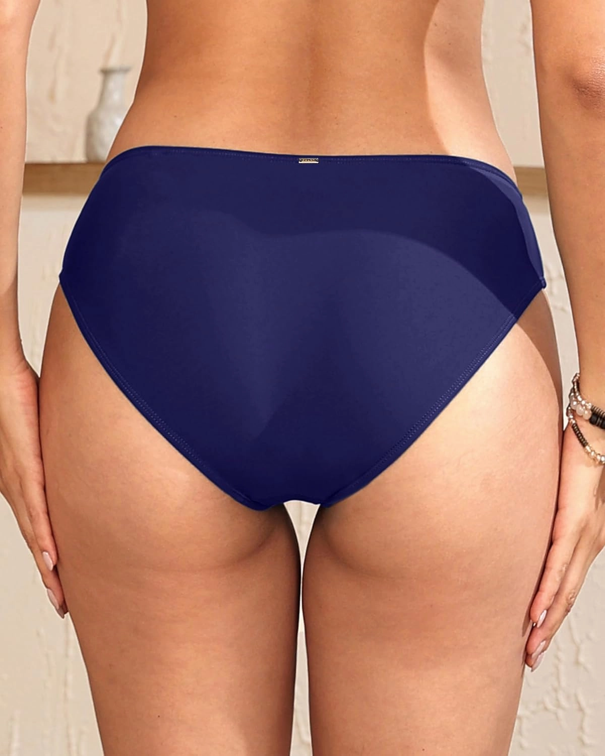 Zmart Women Full Coverage Bikini Bottoms - Mid Rise Bathing Suit Swim Bottom Swimsuit Swimwear