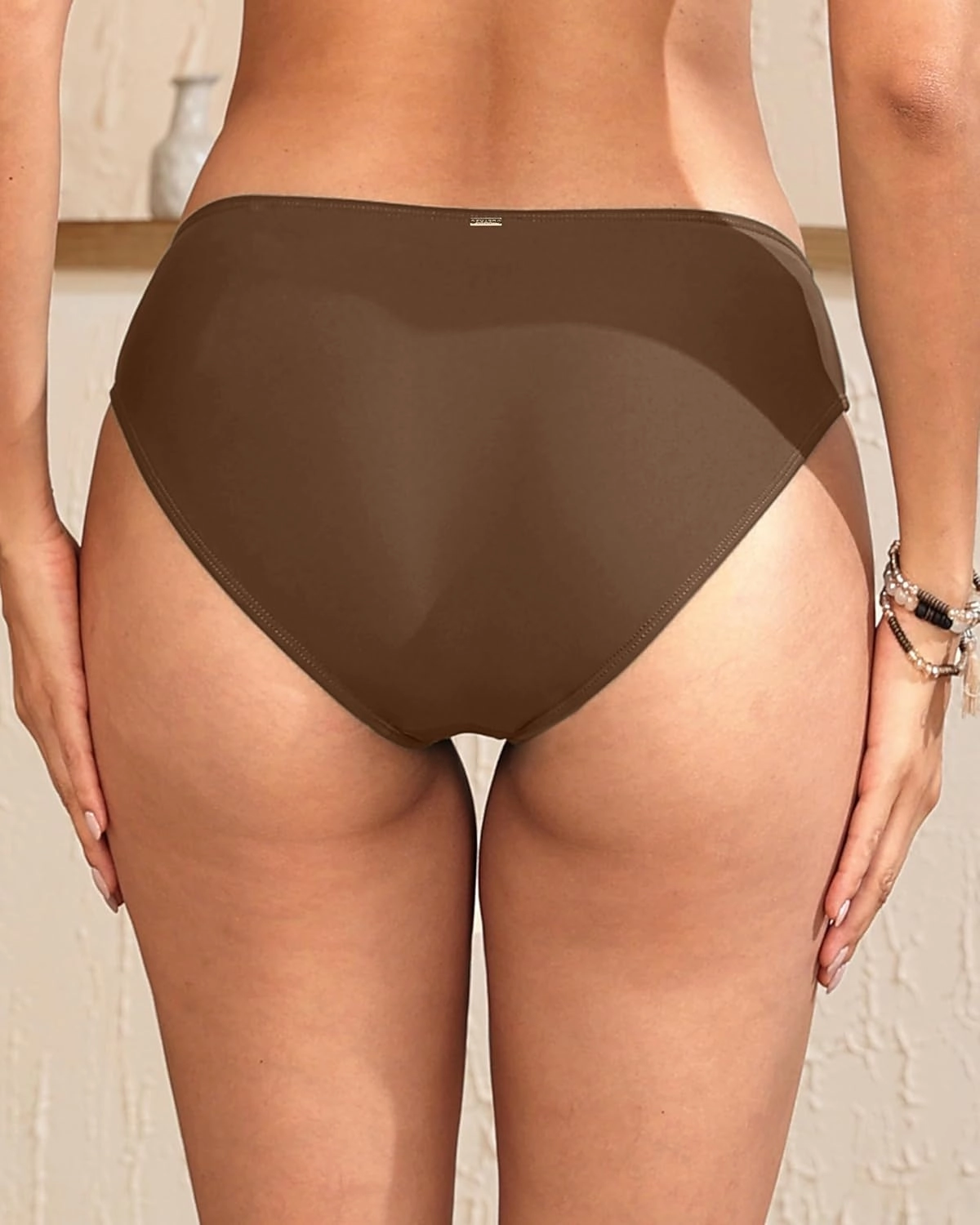 Zmart Women Full Coverage Bikini Bottoms - Mid Rise Bathing Suit Swim Bottom Swimsuit Swimwear