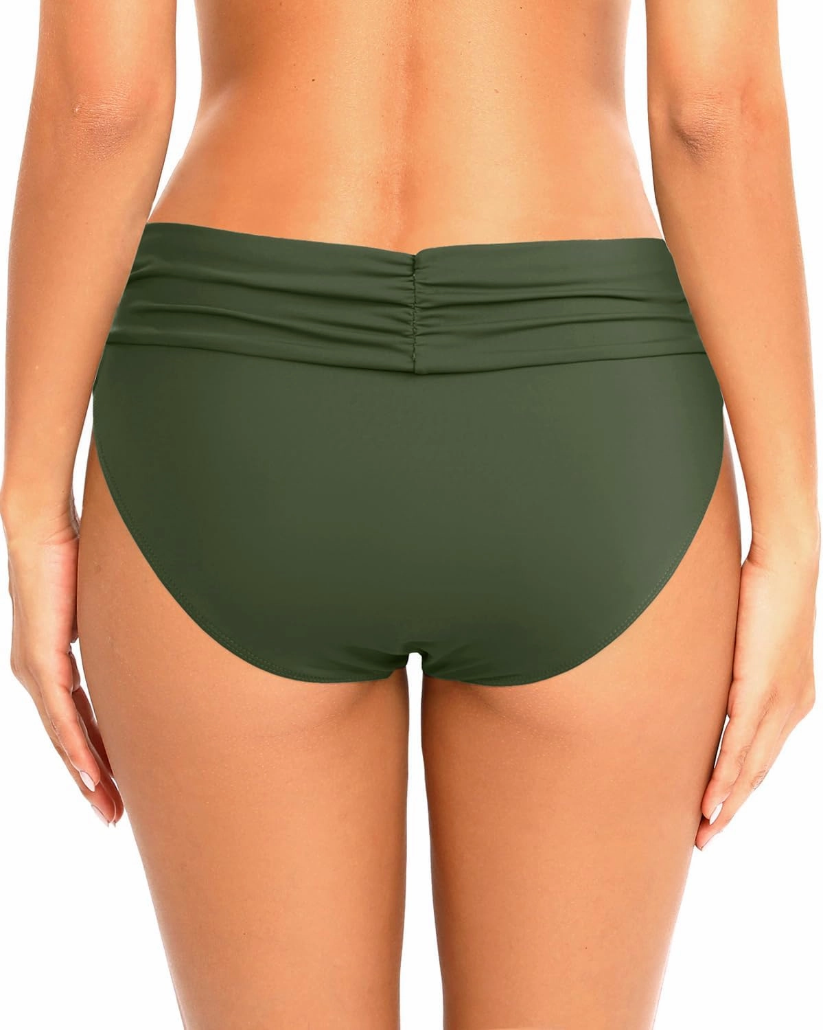 Zmart Women Full Coverage Ruched Bikini Bottoms Tummy Control Swim Bottoms Scrunch Ruffle Bathing Suit Bottom