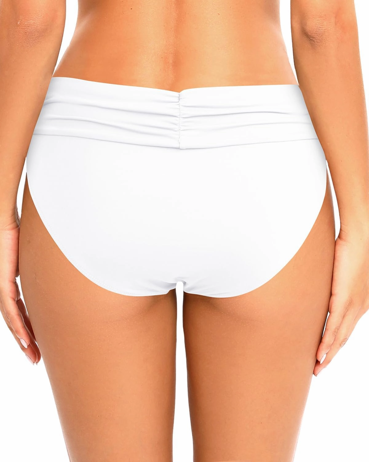 Zmart Women Full Coverage Ruched Bikini Bottoms Tummy Control Swim Bottoms Scrunch Ruffle Bathing Suit Bottom