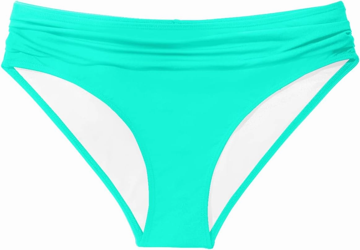 Zmart Women Full Coverage Ruched Bikini Bottoms Tummy Control Swim Bottoms Scrunch Ruffle Bathing Suit Bottom